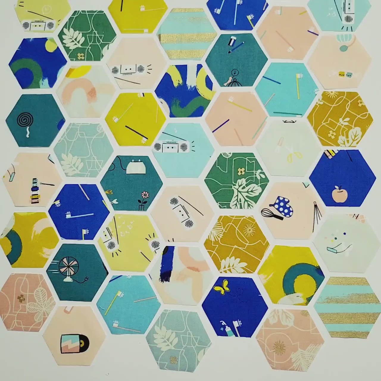 EPP kit Ruby Star Society Fabric Hexies: Whatnot 1-inch Hexagons + Paper Templates 42pc