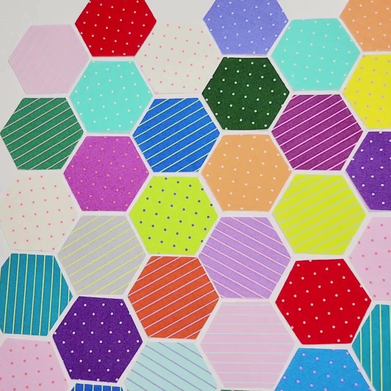 EPP Kit Tula Pink Hexies: Tiny Coordinates 1-inch Precut hexagons + Templates, 42pcs