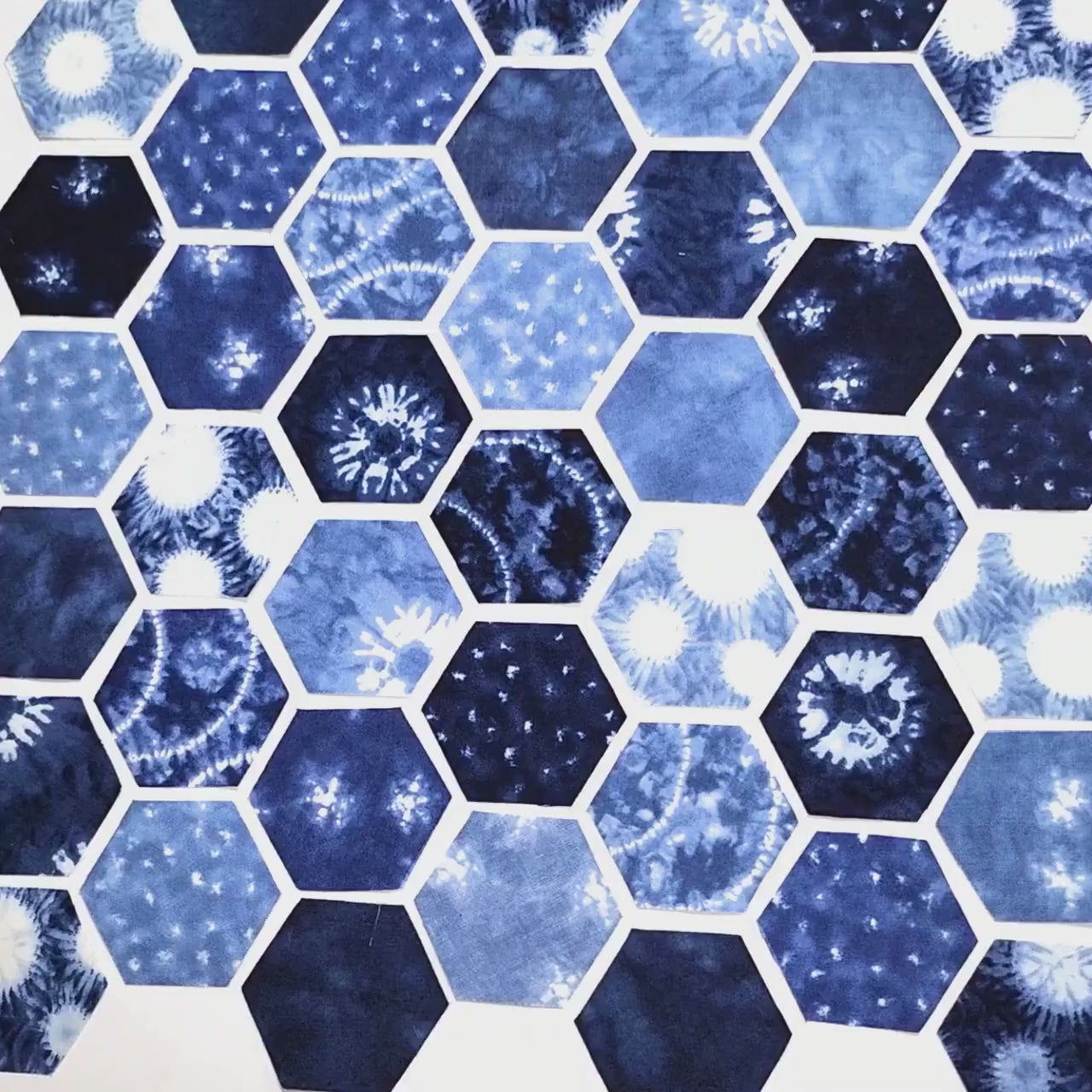 EPP Debbie Maddy Shimo Fabric Hexies: 42 Precut 1-inch hexagons + papers