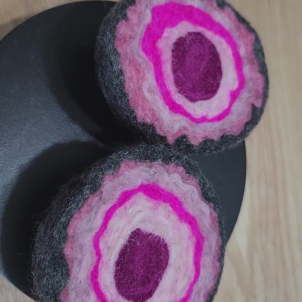 Hand Felted Wool Geode Pincushion, Merino & Icelandic, Arkansas Handmade